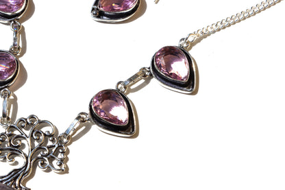 Souprava „Strom duhy – Fluorit & ametyst“, náhrdelník+náušnice - Supreme Panthers