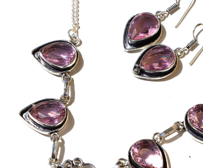 Souprava „Strom duhy – Fluorit & ametyst“, náhrdelník+náušnice - Supreme Panthers