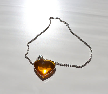 Srdce z přírodního citrínu – v teplém oranžovém odstínu - Supreme Panthers