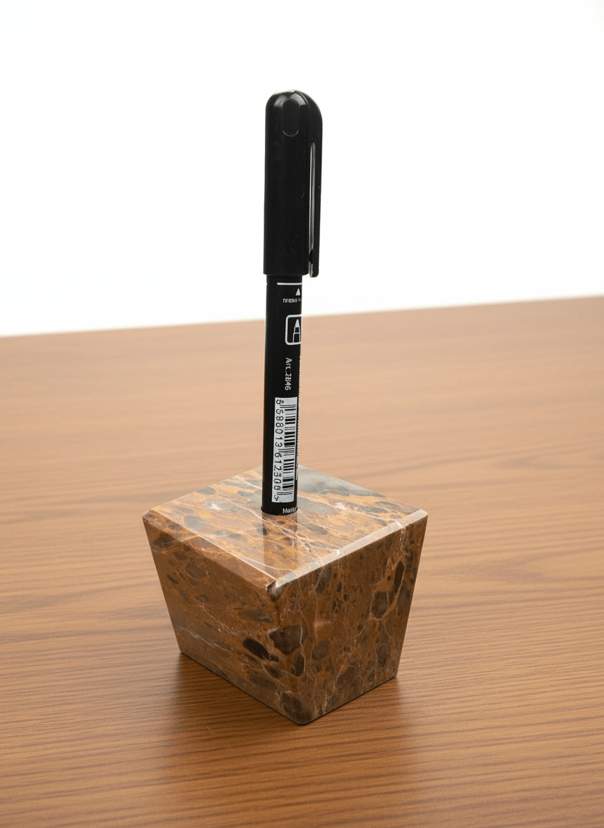 Stojánek na tužky z oranžového vápenec se zkamenělinami - Supreme Panthers