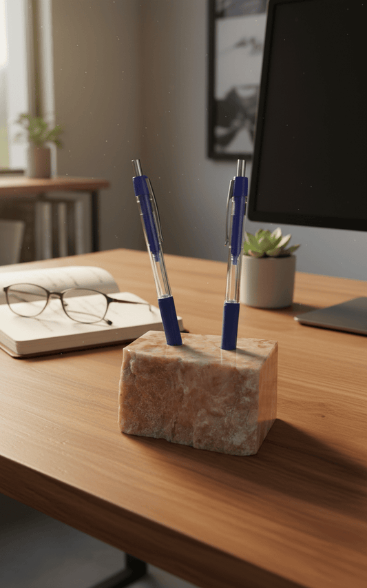 Stojánek na tužky z růžového kalcitu - Supreme Panthers