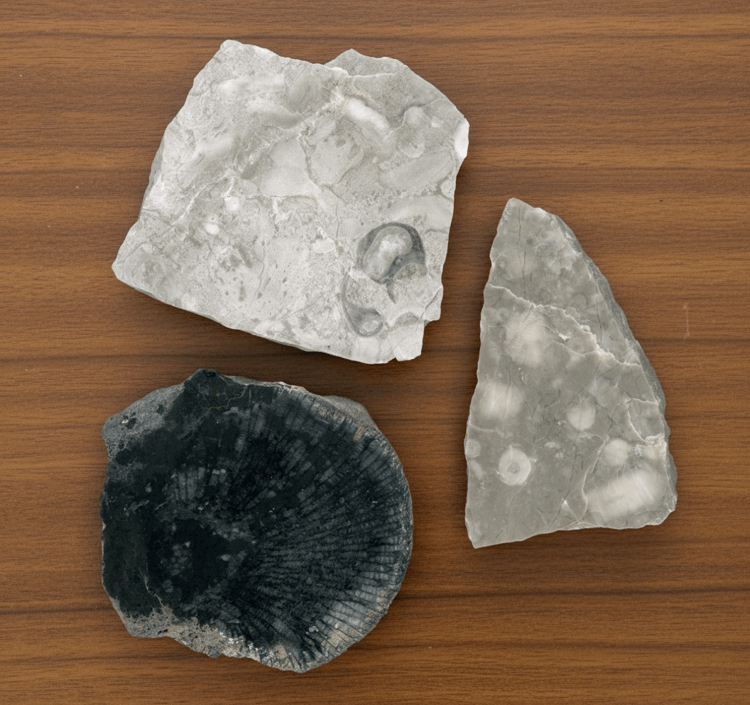 Zkameněliny ve vápenci kolekci 3 KS - Supreme Panthers