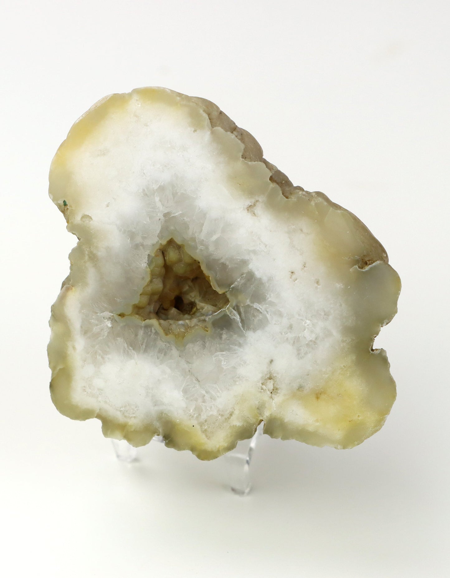 Žlutavý chalcedon v geodě leštěná - Supreme Panthers