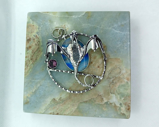 Přívěšek modrý achát (barvený), ametyst - Supreme Panthers